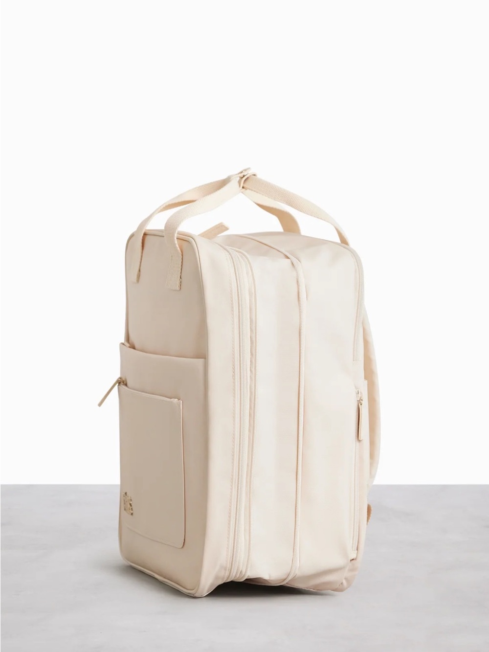 BEIS Cream Minimalist Backpack Tote - Picture 5 of 8